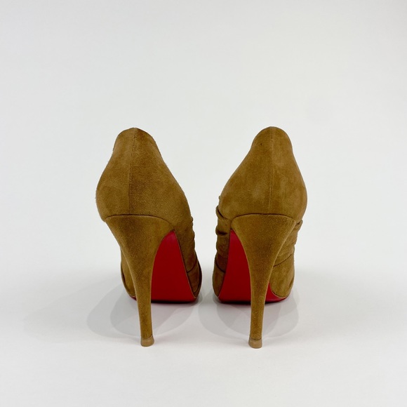 Christian Louboutin Beige Suede Stiletto Booties Size 36 1/2 - Picture 5 of 8